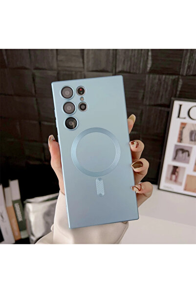 Choice Galaxy S24 Light Blue Luxury Matte Magnetic Case for S25 S24 S23 S22 U...