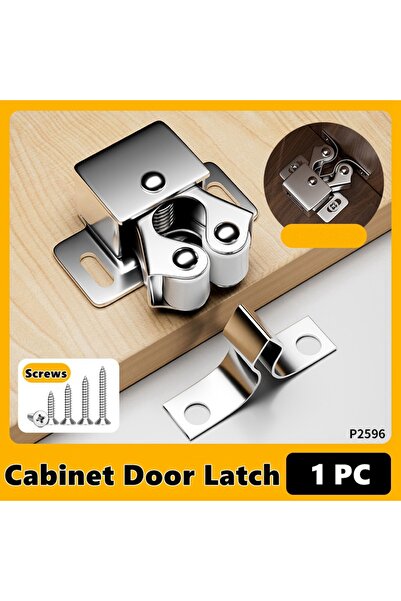Choice silvery 1pc Double Roller Strong Hold Cupboard Cabinet Door Catches wi...