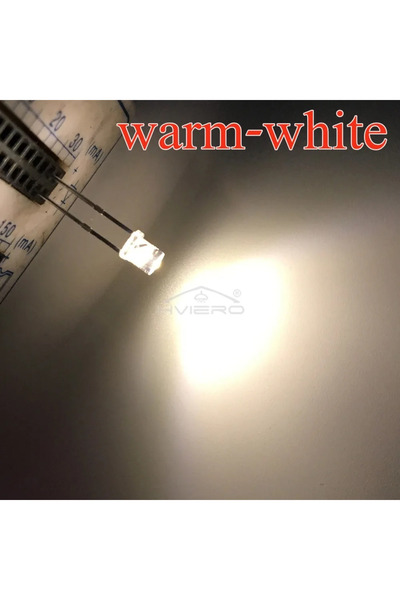 Choice Warm White 100Pcs F3 3mm 2pins Flat Emitting Diodes Lamp Ultra Bright ...