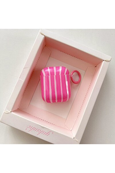 Choice For AirPods 4 Pink Summer Dopamine Simple Color Collision Stripes Spli...