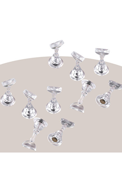 Choice1 10Pcs Clear 10Pcs Transparent Nail Stand Tips Holders Chess Shaped DI...