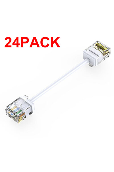 Choice 0.1M Cat6A White UTP Cat6/Cat6a 24 Pack Slim RJ45 UTP Network Cord 10G...