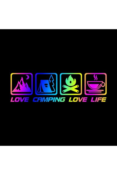 choice2 25X7.5CM laser CANPING LOVE LIFE Camping Car Stickers Wilderness Camp...