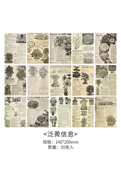 Choice A 30 pcs/pack Vintage Large size material paper Decorative Scrapbookin...