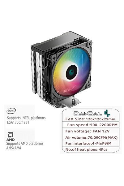 Choice6 As Show As Show AG400 ARGB G2 DEEPCOOL AG400 4 Heat Pipe CPU Air-Cool...