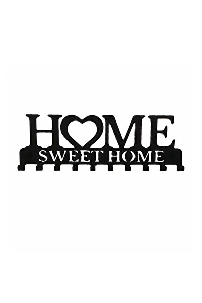 Choice TY5691-Black HeartHooks Sweet Home Iron Wall Hanger - Key/Coat Rack wi...
