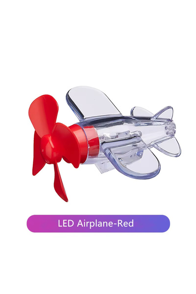 Choice4 Red Wind Powered LED Airplane Ornament for Motorcycles Handbar Car Re...