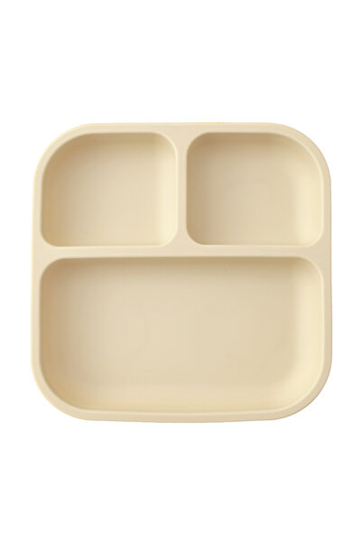 Choice5 12-beach sand Color Kids 1PCS BPA Free Silicone Divided Square Plate ...