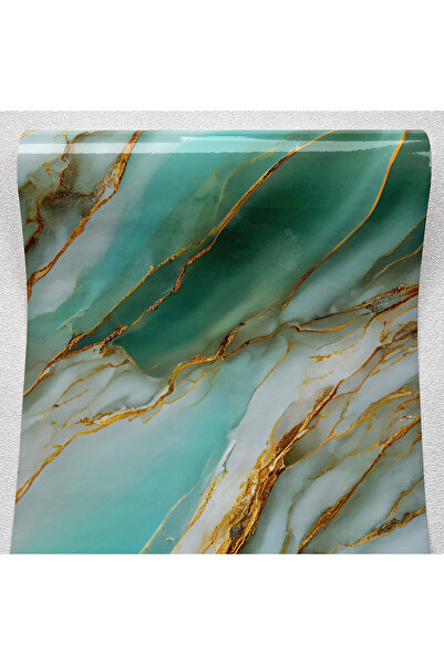 Choice 40X300CM green Marble Patterned Wallpaper for Kitchen Dining Room Wate...