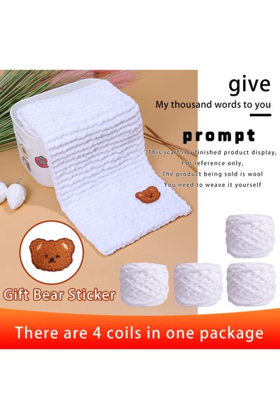 Choice 55 Pure White 4pcs Lover Scarf Material Pack Handmade DIY Woven Self W...