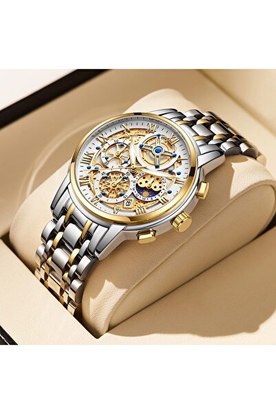 Choice LIGE gold white LIGE Men Watch Sports Quartz Watches Men Waterproof Ch...
