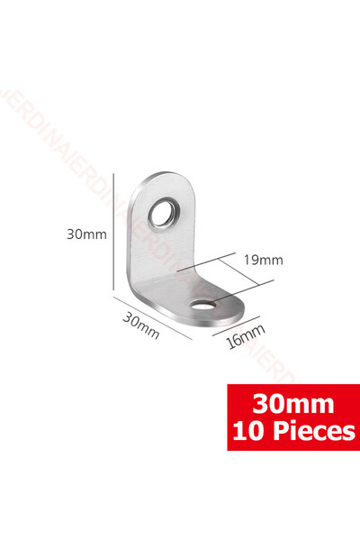 Choice 30x30x16mm 03 NAIERDI 10PCS 90 Degree Angle Corner Brackets Stainless ...