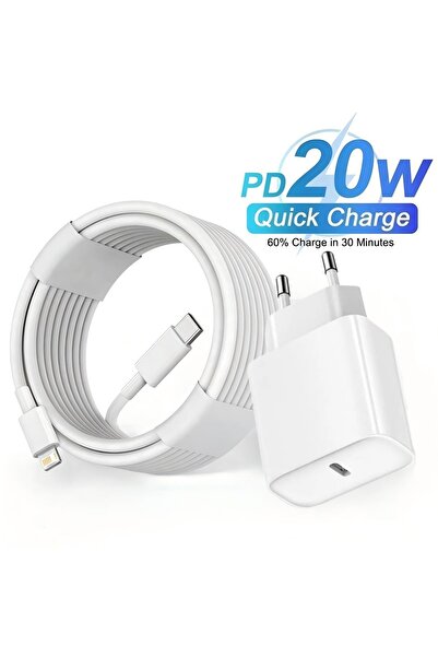 Choice EU 1m Cable - Kit 20W PD USB-C Power Adapter Fast Charger For iPhone 1...