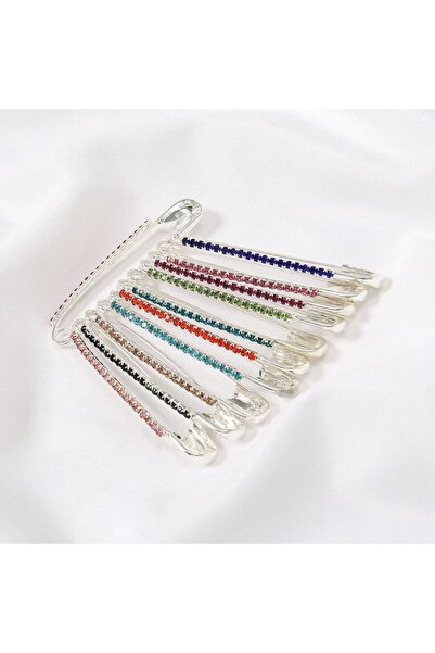 Choice4 Silver-11pcs Gold Rhinestone Safety Pins Brooches Sweater Shawl Clips...