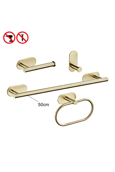 Choice Gold Set ELLEN Bathroom Hardware Set Brushed Gold Robe Hook Towel Bar ...