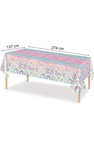 Choice15 1pc tablecloth Mermaid Disposable Tableware Set Little Mermaid Paper...