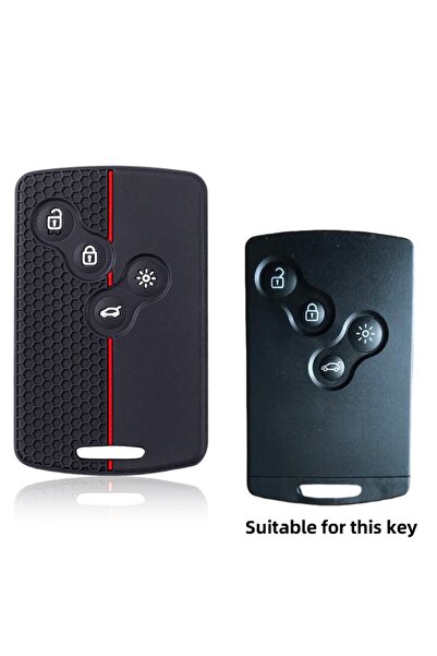 Choice Red Line 4 Buttons Silicone Car Key Case Cover For Renault Duster Capt...