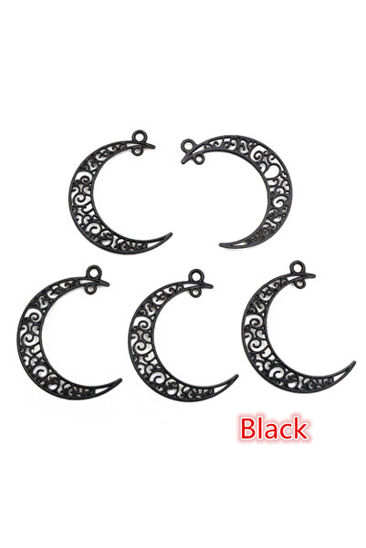 Choice Black 41x30mm 10pcs 6 Colors Plated Moon Style Handmade Charms Pendant...