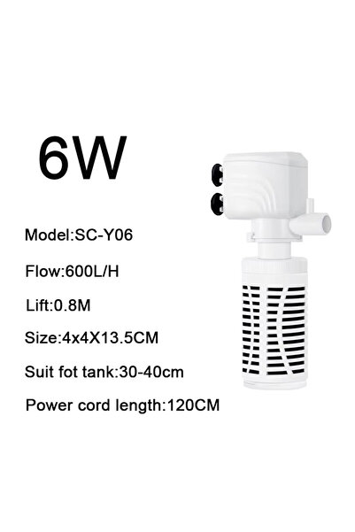 Choice3 220v 6W Round type 3 in 1 Aquarium Filter Pump Silent Fish Tank Subme...