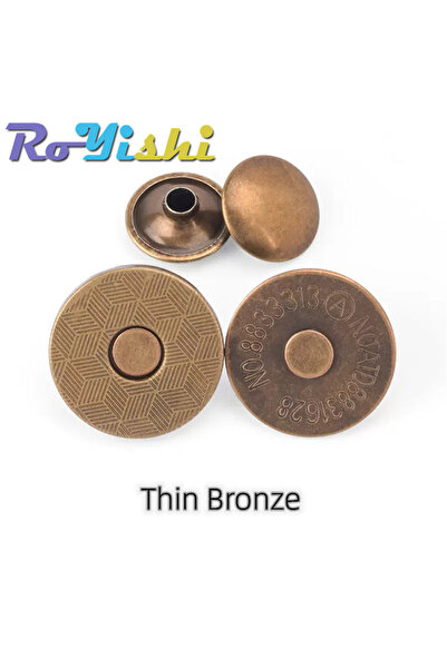Choice1 18mm Thin Bronze 10 Sets Metal Double Rivet Magnetic Clasps Buttons F...
