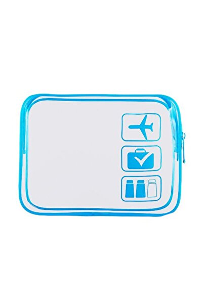 Choice Lake Blue Clear Makeup Bag with Zippers Transparent Organizer Cosmetic...