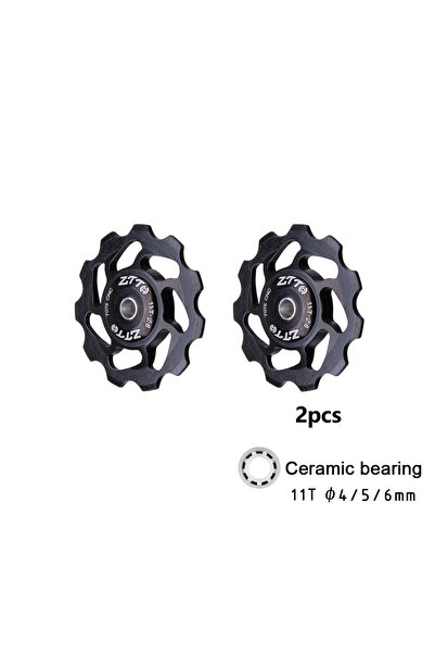 ZTTO 2pcs black 11T MTB Bicycle Rear Derailleur Jockey Wheel Ceramic Bearing ...