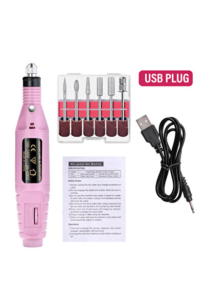 Choice5 Pink Nail Sander Set Electric Nail Drill Machine Grinding Equipment M...