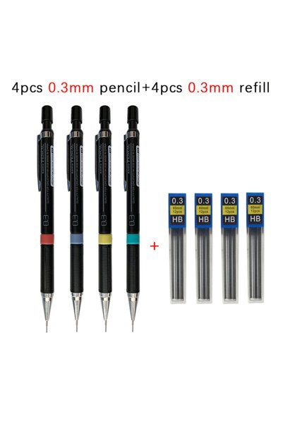 Choice 0.3mm set Mechanical Pencil with Refill Rods Set 0.3mm 0.5mm 0.7mm 0.9...