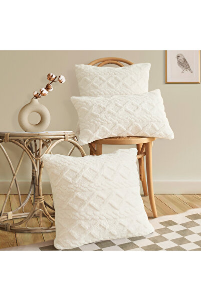 Choice 50cmx50cm 1PC Beige 1pc double-sided jacquard plush solid color elasti...