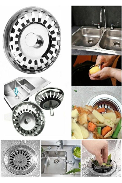 Hype Store Çöpmak Paslanmaz Çelik Sifon Süzgeci 8 Cm Lavabo Evye Süzgeci Lava...