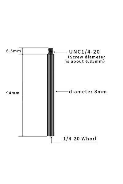 Choice 4pcs 94mm 24mm/44mm/70mm/94mm Extension Rod 1/4" Female Bottom 1/4" Ma...