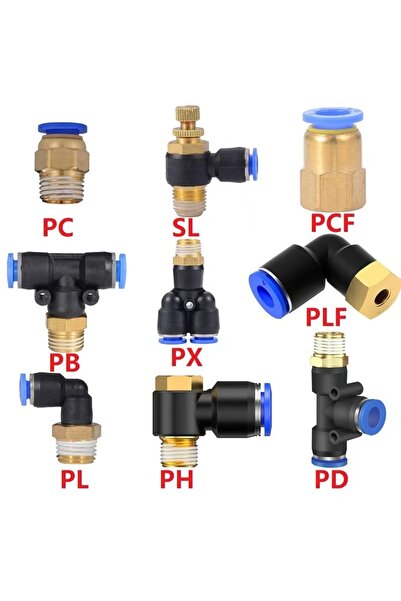 Choice72 PB 4-02 (4mm-1l4) Pneumatic Air Connector Fitting PC/PCF/PL/PLF 4mm ...