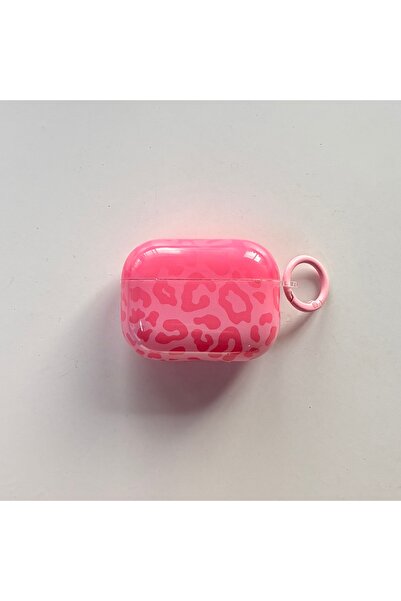 Choice For AirPods 2 Pink Sweet Fashion Pink Leopard Print Pattern With Hook ...
