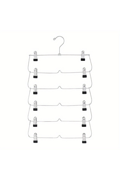Choice1 Black Skirt Hanges Space Saving, Pants Hangers with Clips 6 Tier,Clos...