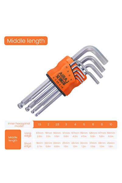 Choice1 AE6041 AIRAJ Allen Wrench Set Hex Wrench Multifunctional Short Arm To...