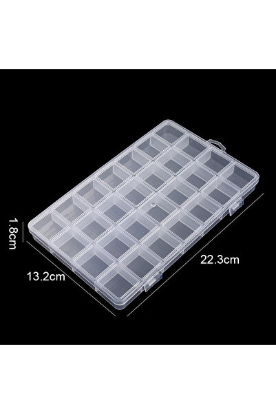 Choice 28 Grids Plastic Clear Organizer Box Bead Storage Containers with Adju...