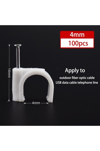 Choice5 مشابك كابلات R-4mm-100 قطعة، 100 قطعة، مشابك أسلاك كابلات بأحجام 4/6/...