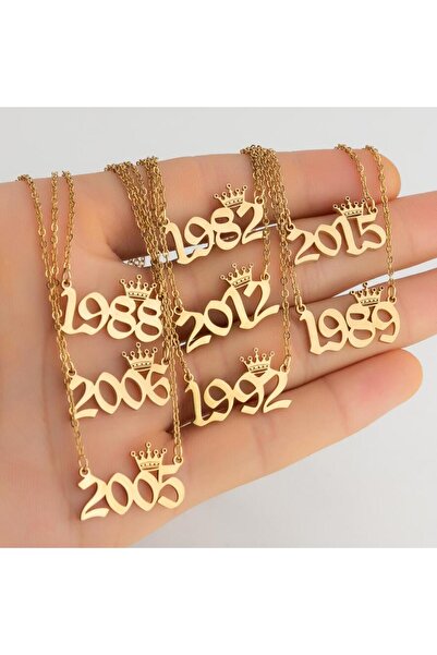 Choice69 1984 gold necklace Stainless Steel Year Number Necklaces for Women U...