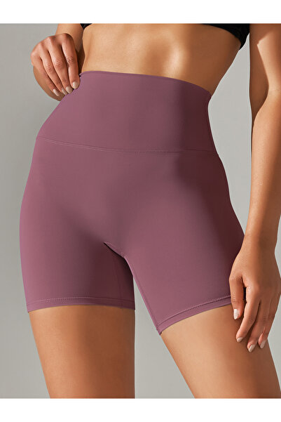 Choice L Burgundy Women Sports Short Yoga Legging Shorts Squat Proof High Wai...