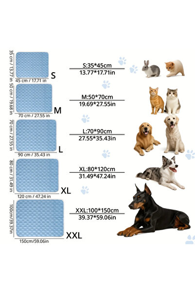 Choice XXL-100cmx150cm Blue New Dog Cooling Mat Summer Washable Portable Pet ...