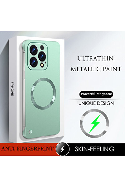 Choice23 iPhone17 Green New Slim Thin Matte Metal Painted PC Magnetic Case Fo...