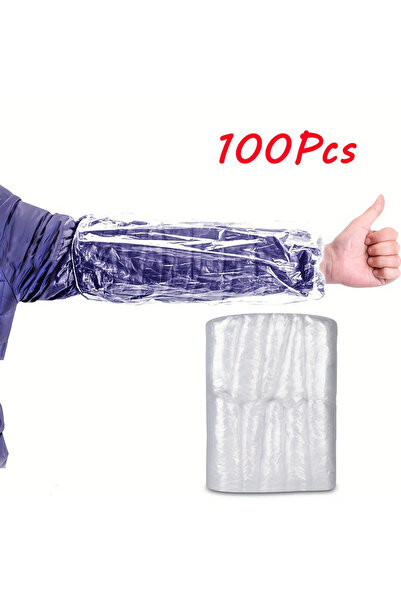 Choice Transparent 100pcs Disposable Sleeves Plastic PE Sleeves Kitchen Cante...
