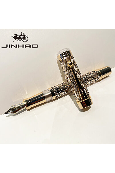 Choice EF gold JINHAO 100 Centennial Resin Hollow Series Fountain Pen Golden ...