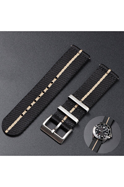 Choice 20mm B-Black Beige 20 22mm Nylon Strap for Tudor for Watch Band Woven ...