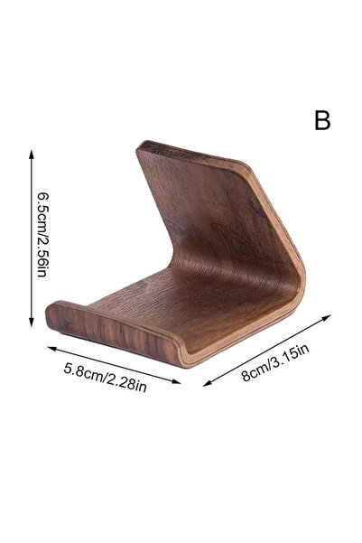 Choice B Multifunctional Solid Wood Phone Holder Black Walnut Front Desk Busi...