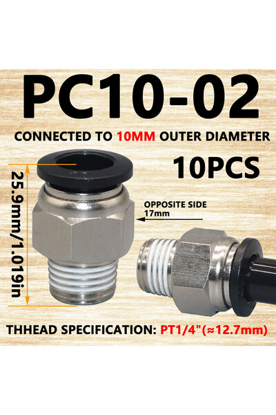 Choice14 PC10-02.10PCS 10PCS PC Pneumatic Air Connector Fitting PC 4mm 6mm 8m...