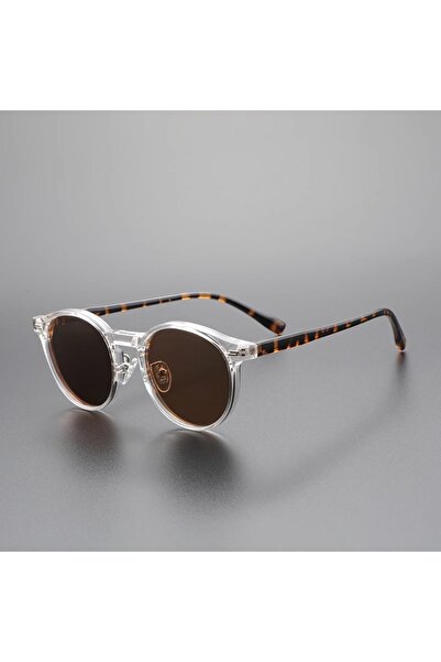 Choice Leopard Print New Fashion Personalized Niche Retro Rivet Round Sunglas...