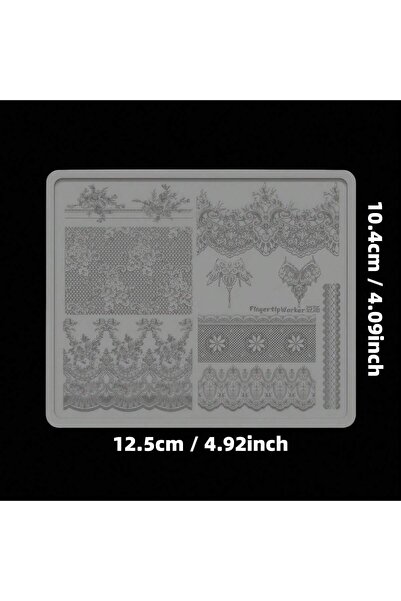 choice2 A-8 Retro Ultra-Thin Lace Rose Detail Nail Art Mold 3D Grid Pattern T...