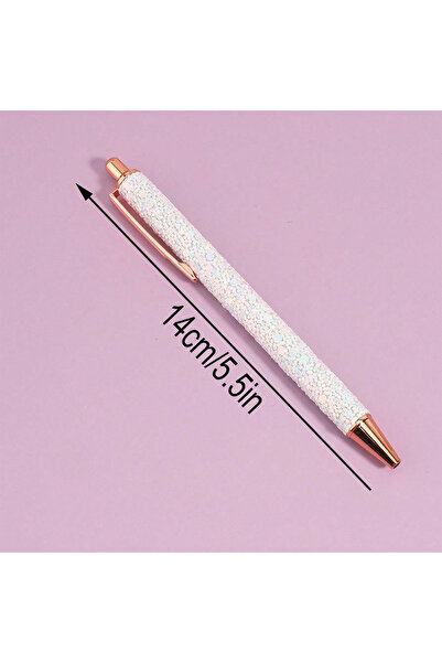 Choice1 White Glitter Click Sparkle Ballpoint Pens for Writing, Cute Novelty ...