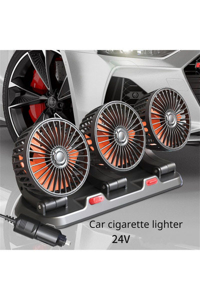 Choice5 3 Head 24V Car cigar Car Fan 360° Adjustable 3 Head Air Fan Automotiv...